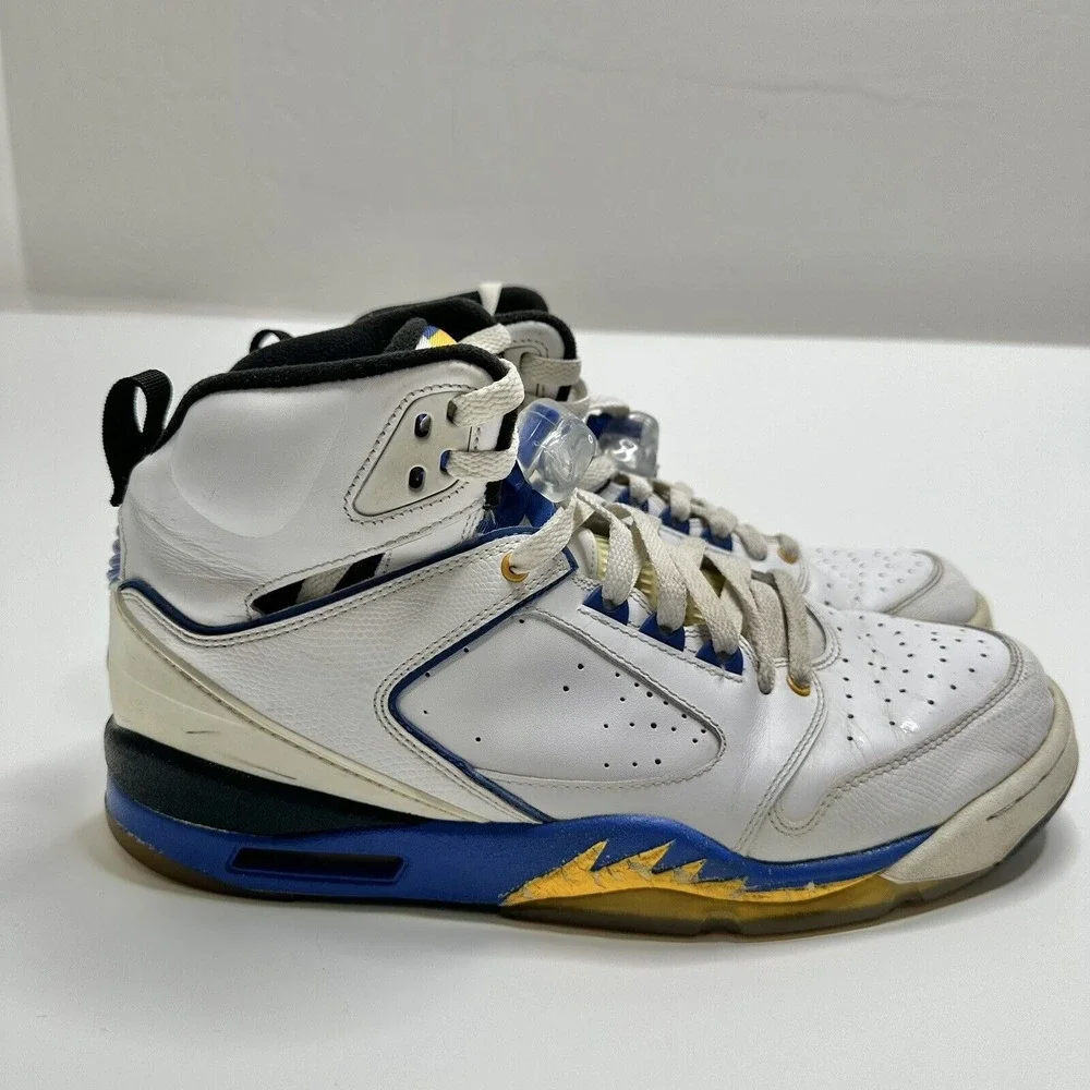 Nike Air Jordan‎ Sixty plus 60+ Laney Size 10.5 Mens Shoes White Blue Yellow